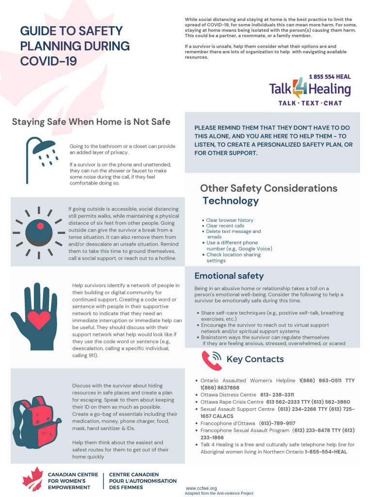Guide to Safty planning during COVID 19 - CCFWE