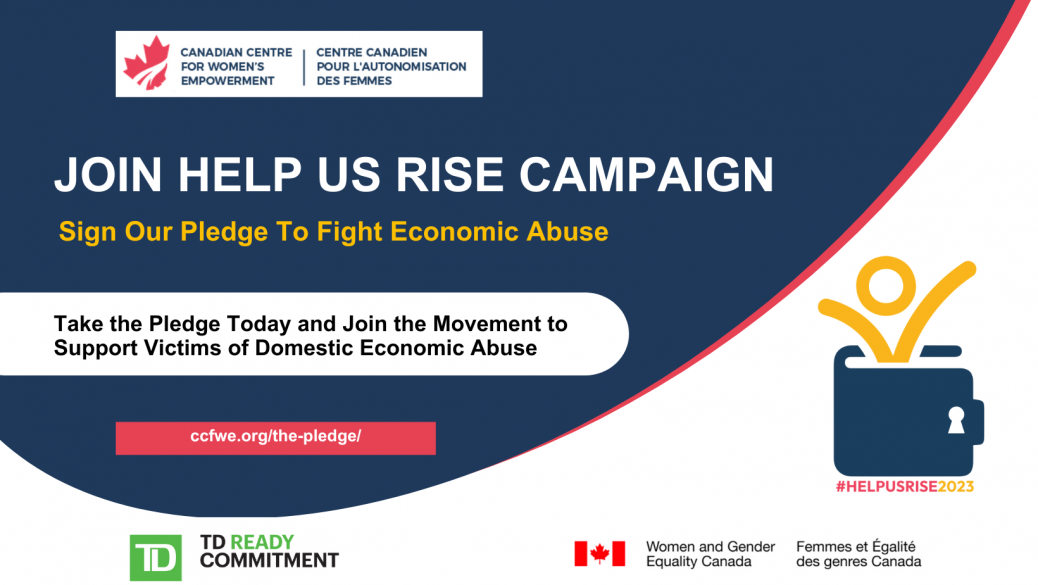 The Pledge 2023 CCFWE   Sign The Pledge Help Us Rise Campaign Economic Abuse 1038x585 